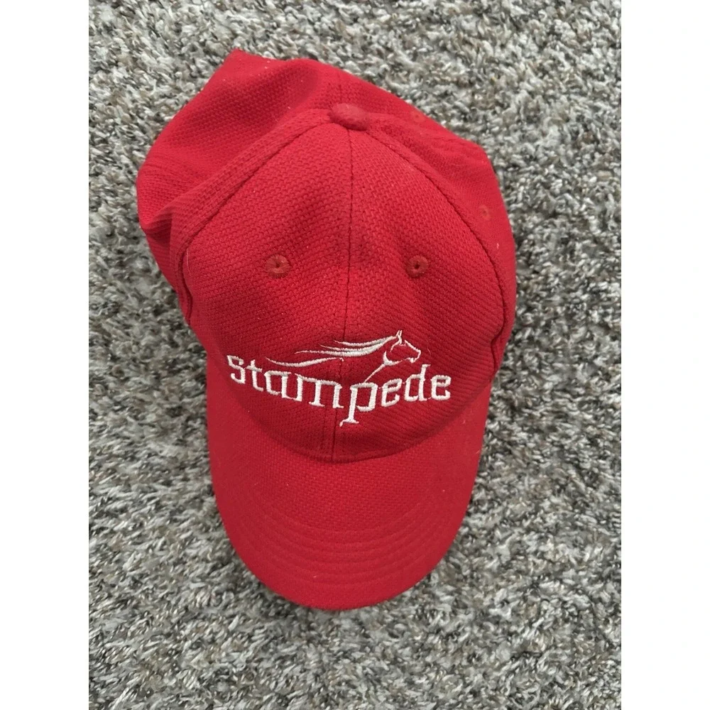 Augusta Sportswear Youth Baseball Hat Stampede Mustangs Red Strapback OSFM Youth